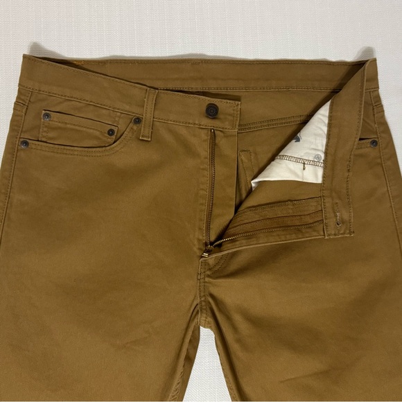 Levi’s 513 Slim Straight Jeans Tan Brown Stretch Twill Mens 36x32 NWOT - Picture 6 of 15